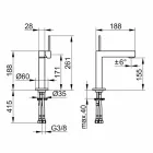 Mezclador de lavabo de baño moderno en metal cromado - Girino viadurini