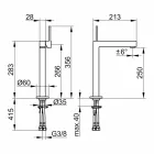 Mezclador de lavabo de baño moderno en metal cromado - Girino viadurini