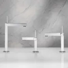 Mezclador de lavabo de baño moderno en metal cromado - Girino viadurini