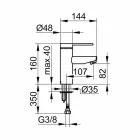 Mezclador de lavabo de baño moderno en metal cromado - Zanio viadurini