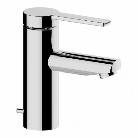 Mezclador de lavabo de baño moderno en metal cromado - Zanio viadurini