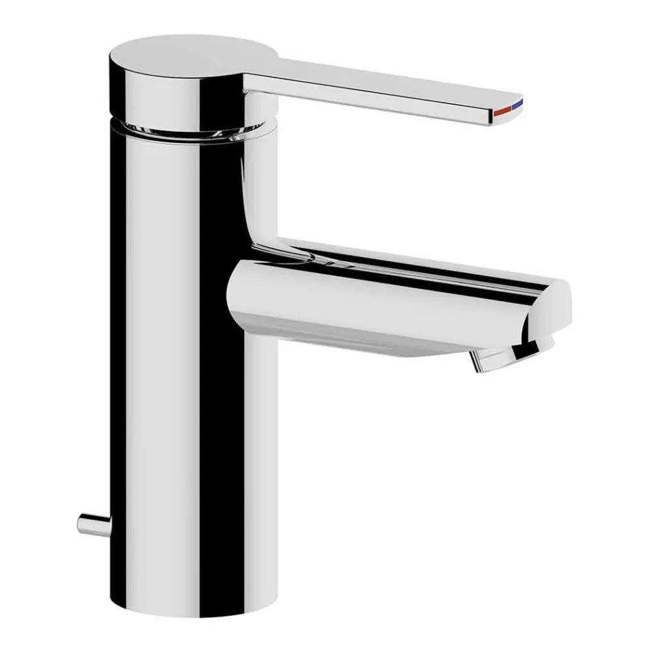 Mezclador de lavabo de baño moderno en metal cromado - Zanio viadurini
