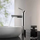 Mezclador monomando de diseño moderno para lavabo de baño en metal - Zanio viadurini