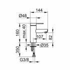 Mezclador monomando de diseño moderno para lavabo de baño en metal - Zanio viadurini