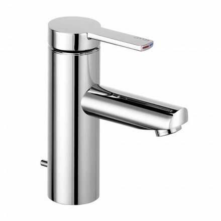 Mezclador monomando de diseño moderno para lavabo de baño en metal - Zanio viadurini