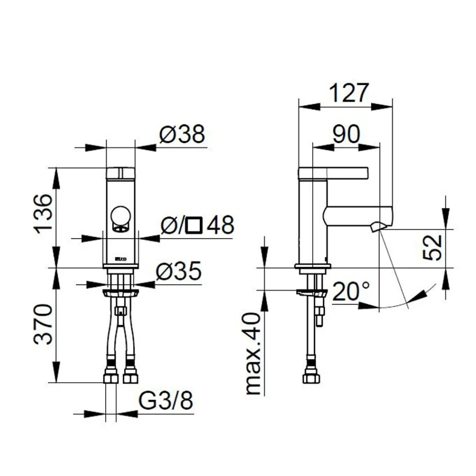 Mezclador monomando de lavabo Diseño clásico Latón cromado - Artemisia viadurini