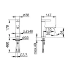 Mezclador monomando de lavabo Diseño clásico Latón cromado - Artemisia viadurini
