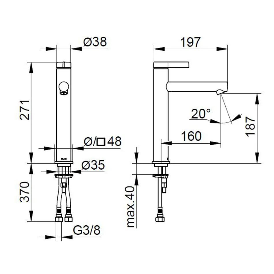 Mezclador monomando de lavabo sin desagüe Classic Design - Artemisia viadurini