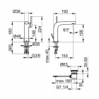Mezclador monomando moderno para lavabo con desagüe de metal - Pinto viadurini