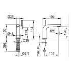 Mezclador monomando moderno para lavabo sin desagüe metálico - Pinto viadurini