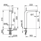 Mezclador monomando moderno para lavabo sin desagüe metálico - Pinto viadurini