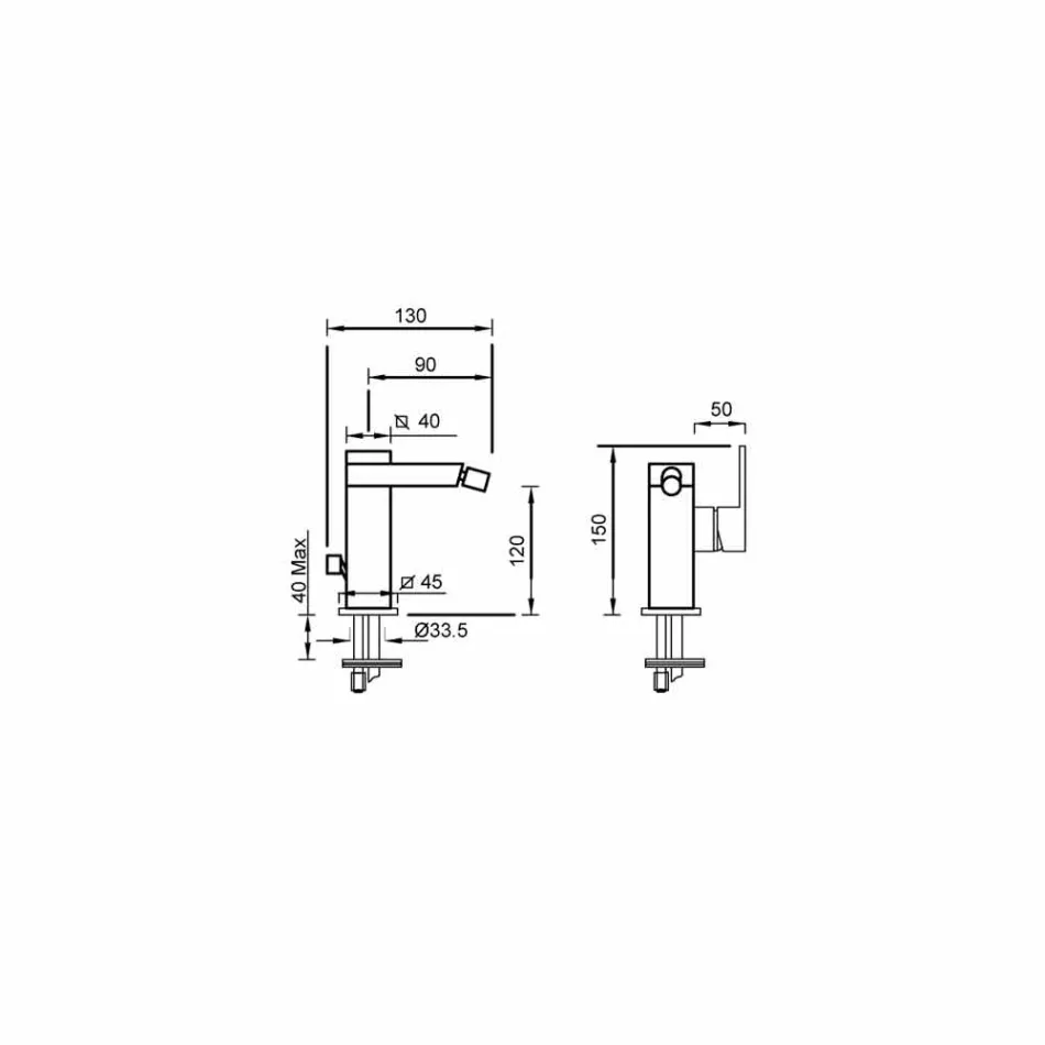 Mezclador de bidé con palanca lateral Made in Italy - Panela viadurini