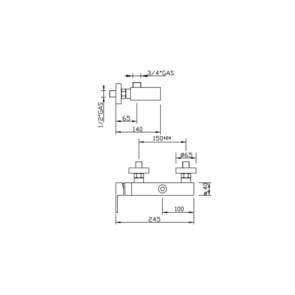 Mezclador de ducha exterior de diseño en latón fabricado en Italia - Bibo viadurini