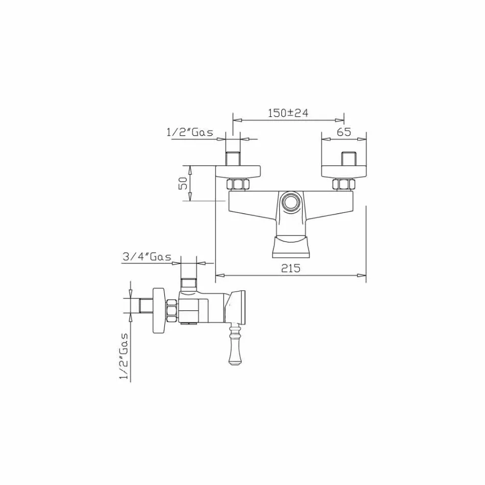 Mezclador de ducha de latón Made in Italy - Neno viadurini