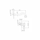 Mezclador de lavabo de pared de latón Made in Italy - Neno viadurini