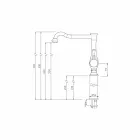 Mezclador de lavabo de barril alto con extensión de 13 cm Made in Italy - Neno viadurini