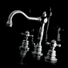 Mezclador de lavabo de baño moderno de latón con tres orificios Made in Italy - Binsu viadurini