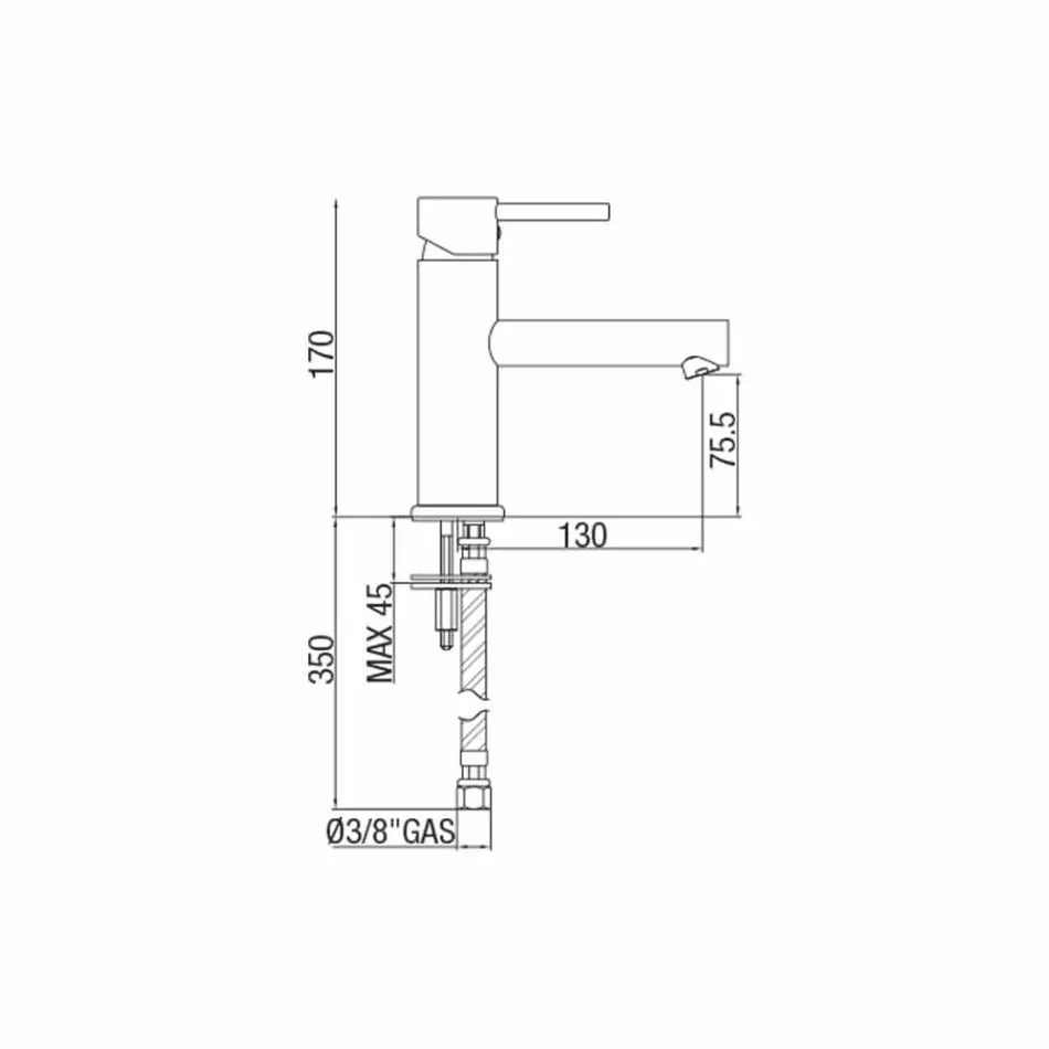 Mezclador de lavabo de baño moderno de latón cromado Made in Italy - Ermia viadurini