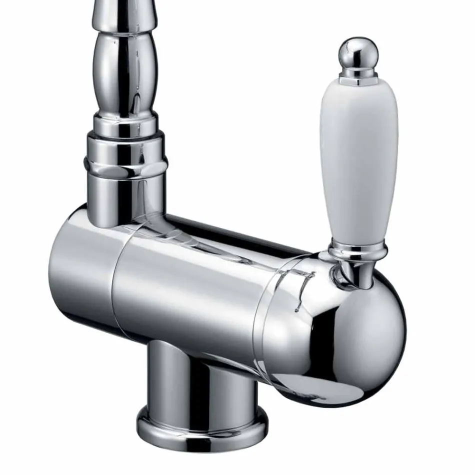 Mezclador de fregadero de cocina de latón de estilo clásico Made in Italy - Annodo viadurini