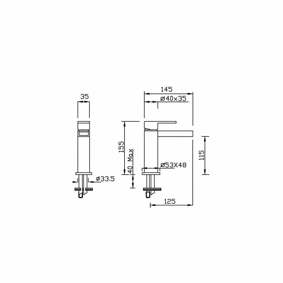 Mezclador de lavabo de diseño sin desagüe Made in Italy - Bibo viadurini