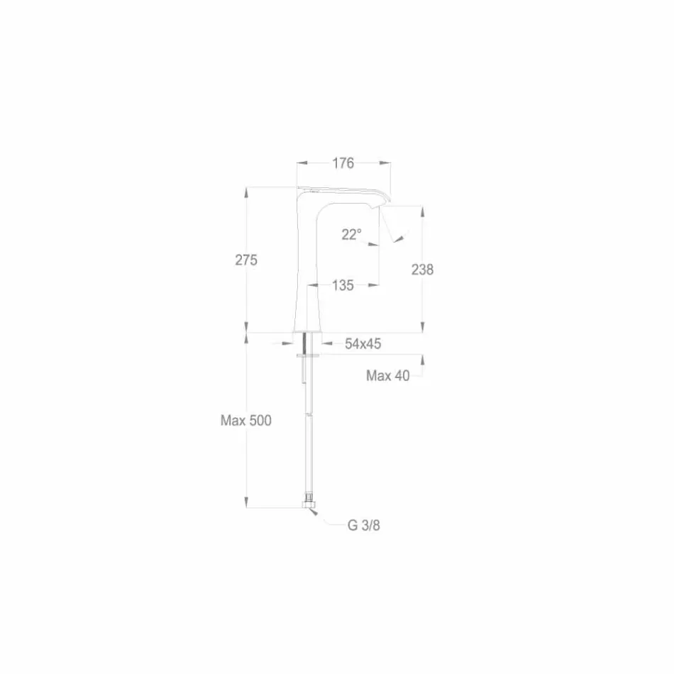 Mezclador de lavabo de latón cromado de diseño Made in Italy - Bonina viadurini