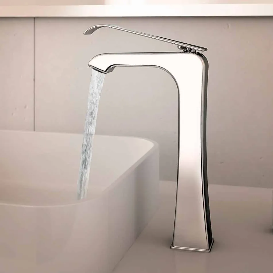 Mezclador de lavabo de latón cromado de diseño Made in Italy - Bonina viadurini