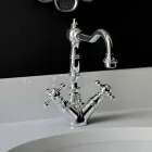 Mezclador monomando de lavabo en latón cromado Made in Italy - Binsu viadurini