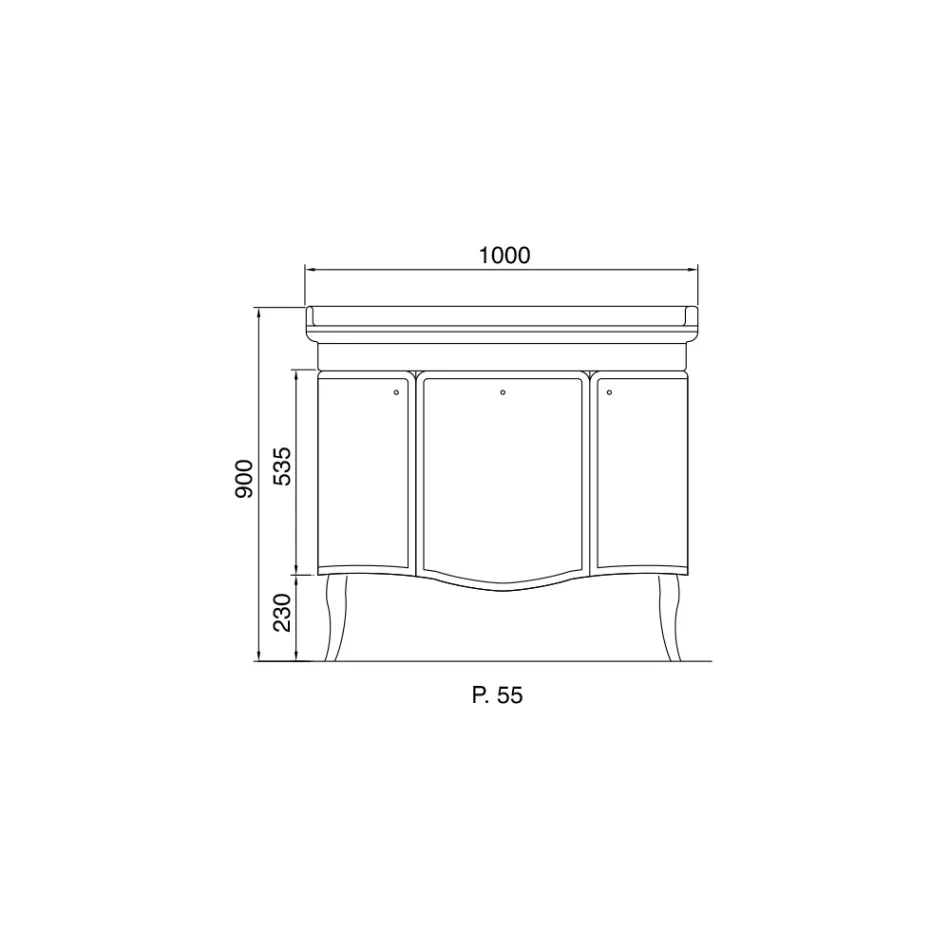 Mueble con Dos Puertas y Cesta Lacada Brillo Made in Italy - Candy viadurini