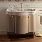 Mueble con Dos Puertas y Cesta Lacada Brillo Made in Italy - Candy viadurini