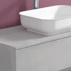 Mueble de baño suspendido con lavabo, diseño en 4 acabados - Paoletto viadurini