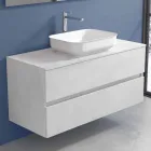 Mueble de baño suspendido con lavabo, diseño en 4 acabados - Paoletto viadurini
