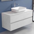 Mueble de baño suspendido con lavabo de diseño en 4 acabados - Paoletto