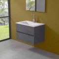 Mueble de suspensión para baño con lavabo integrado en 3 dimensiones - Marione