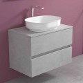 Mueble de baño suspendido con lavabo ovalado, diseño moderno - Cesiro