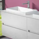 Mueble de baño suspendido con lavabo doble empotrado, diseño moderno - Dumbo viadurini