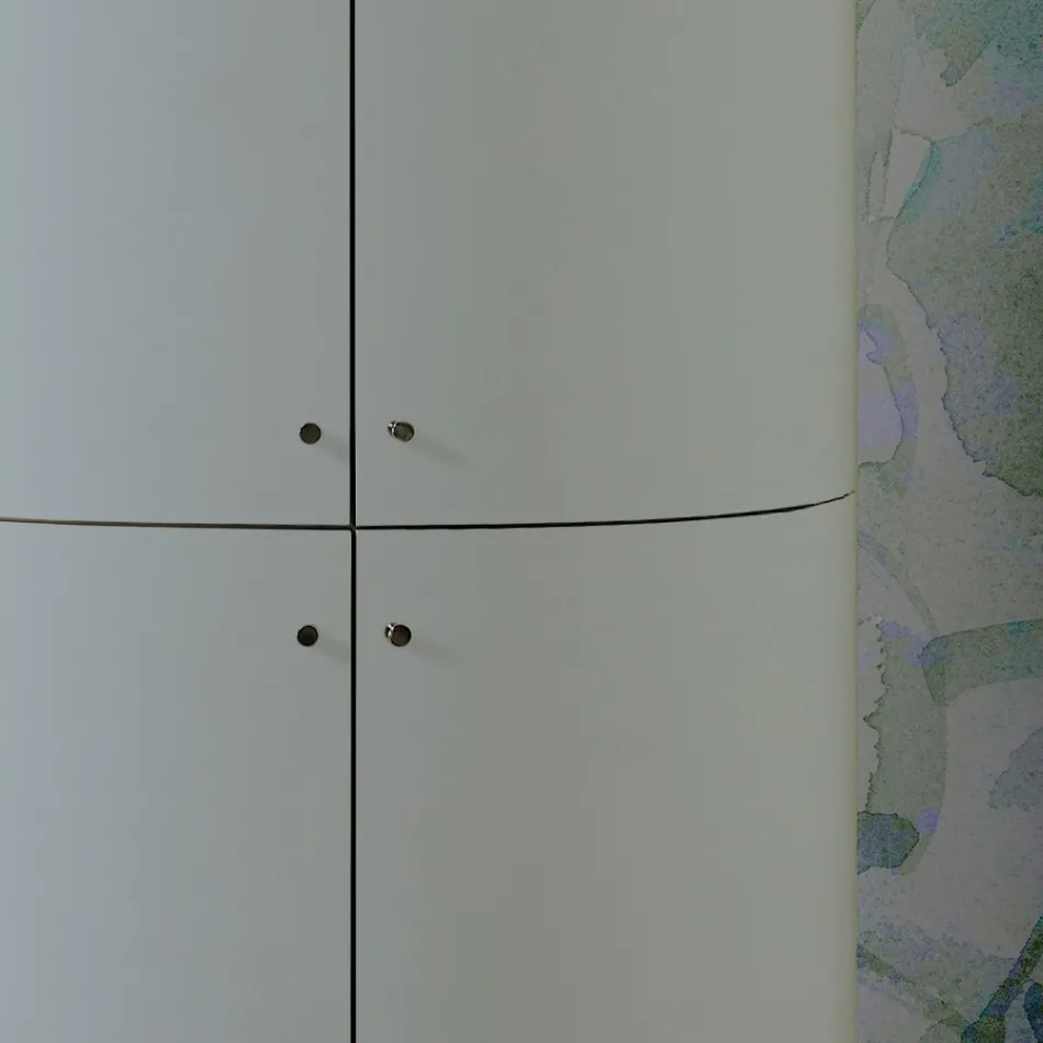 Mueble de baño con cuatro puertas que cierran 3 estantes Made in Italy - Candy viadurini