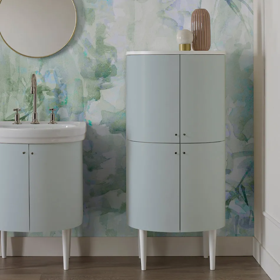 Mueble de baño con cuatro puertas que cierran 3 estantes Made in Italy - Candy viadurini