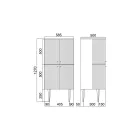 Mueble de baño con cuatro puertas que cierran 3 estantes Made in Italy - Candy viadurini