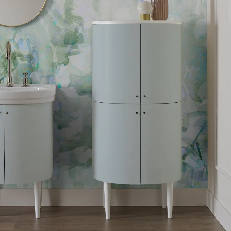 Mueble de baño con cuatro puertas que cierran 3 estantes Made in Italy - Candy viadurini