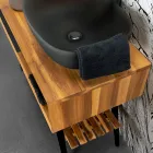 Mueble de baño moderno con cajón de diseño negro - Hamadou viadurini