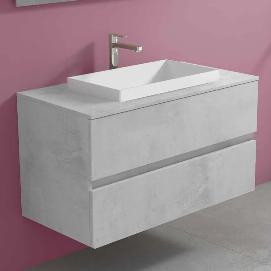 Mueble de baño con lavabo encastrado, moderno diseño suspendido - Casimira viadurini