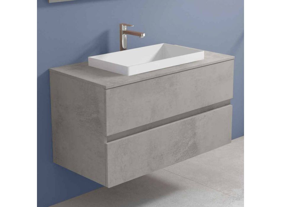 Mueble de baño con lavabo encastrado, moderno diseño suspendido - Casimira viadurini