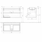 Mueble de baño con lavabo encastrado, moderno diseño suspendido - Casimira viadurini