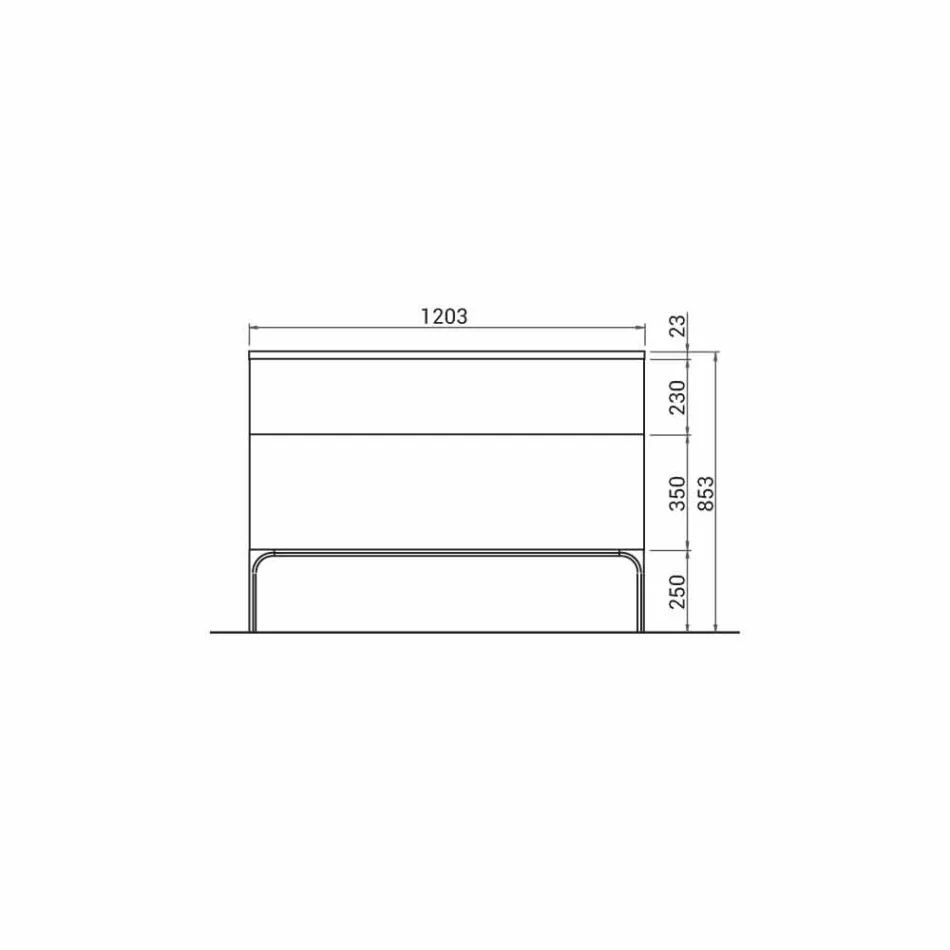 baño con lavabo móvil en 120x85x46cm ámbar lacado de madera, fabricado en Italia viadurini