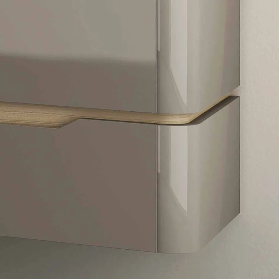 baño móvil con madera integrada disipador de diseño Arya, fabricado en Italia viadurini