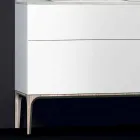 baño moderno móvil con fregadero integrado ámbar, resina y laca viadurini