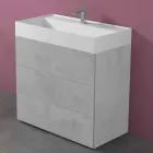 Mueble de baño con suelo de diseño moderno en laminado con lavabo de resina - Pompei viadurini