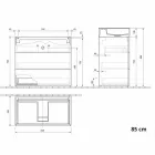 Mueble de baño con suelo de diseño moderno en laminado con lavabo de resina - Pompei viadurini