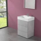 Mueble de baño con suelo de diseño moderno en laminado con lavabo de resina - Pompei viadurini