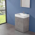 Mueble de baño con suelo de diseño moderno en laminado con lavabo de resina - Pompei viadurini